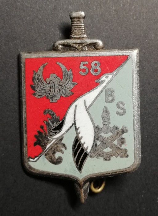 Insigna Regimentala Batalionul 58 Servicii Franța Drago G 1876