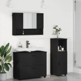 vidaXL Set de mobilier pentru baie 3 pcs Negru 76.5 x 35 x 64 cm