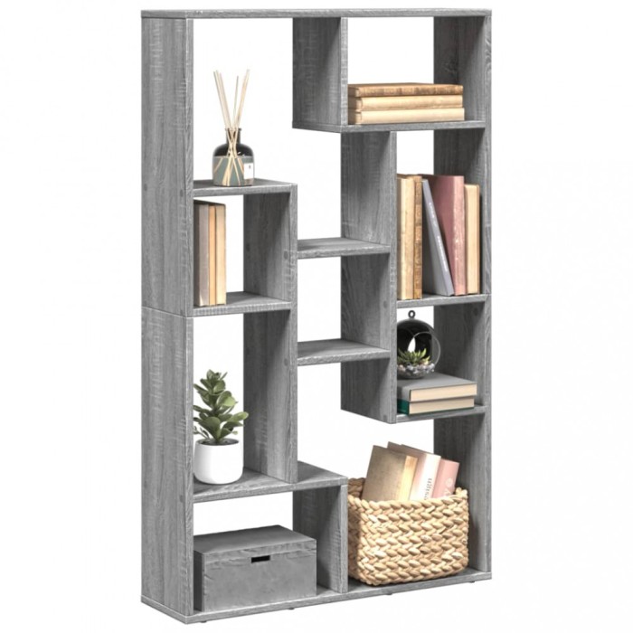 Gossi biblioteca, gri sonoma, 72x20x120 cm, lemn prelucrat