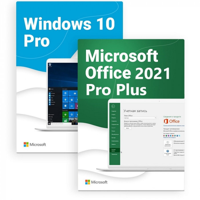 Windows 10 Pro + Office 2021. DVD nou, sigilat. Licenta originala, pe viata