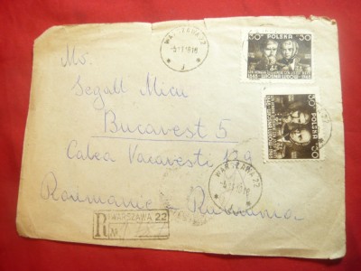 Plic Circulat 1948 Polonia cu Generalul Josef Bem foto