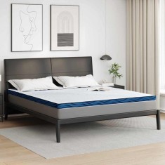 vidaXL Păturile pentru saltea Alb și albastru 180 x 200 cm