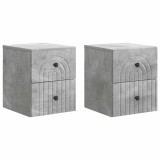 vidaXL Dulap de noapte suspendat 2 pcs Gri Beton 33 x 34,5 x 40 cm 898132