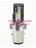 Bec LED BA20D (H6) pentru far moto, Atv, scuter, putere 18W, luminozitate 1600 Lm, 12V MT2A-H6