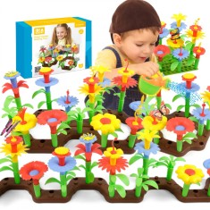 Set Educativ 79 Piese de Constructie Gradina cu Flori cu Sac Depozitare Inclus