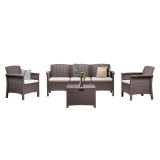 Cumpara ieftin Set de mobilier de grădină Venus cu 5 locuri, culoare cappuccino