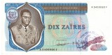 Zair 10 Zaires Mobutu 1977 P-23 Stampila Regionala Seria 5400060