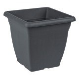 Ghiveci Flori, Plastic, Antracit, 21x21x20cm, Capacitate 4.6L, Oem