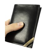 Biroul vertical bărbătesc cu accent auriu, din piele naturală de gr&acirc;u