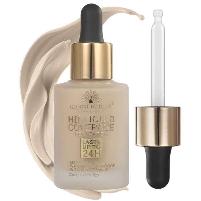 Fond de ten, Global Fashion HD Liquid Coverage Foundation, 30ml, GX07, Espresso