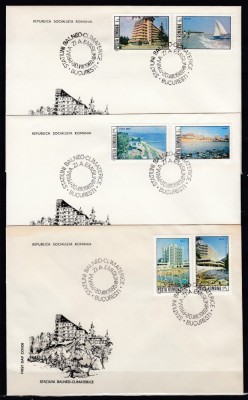 ROMANIA 1982 LP 1058 STATIUNI BALNEO - CLIMATERICE SERIE FDC foto