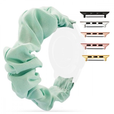 Curea textila elastica, compatibila Apple Watch 9|8|7|6|5|4|3|2|1 Series, 41mm|40mm|38mm, Scrunchies 14 foto