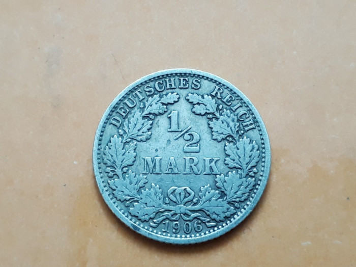 #47 1/2 Mark 1906 E Germania argint / 1/2 marca