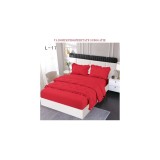 Cumpara ieftin Lenjerie de Pat Finet, Pliuri Brodate cu Elastic, 4piese, Rosu - PUC136