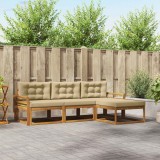vidaXL Set de canapele de exterior cu pernă 4 pcs Natural și Bej 3367406