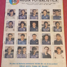 Program meci fotbal SPORTUL Studentesc - INTER SIBIU (mai 1990)