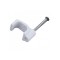 Cleme clips fixare cablu patrat plastic cu cui 4mm alb 100buc Well