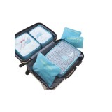 Set 6 organizatoare de calatorie pentru valiza sau pentru dulap si garderoba, albastru