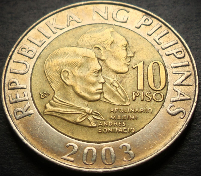 Moneda bimetal 10 PISO - FILIPINE, anul 2003 * cod 4722 A