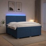 Cumpara ieftin Pat boxspring cu saltea albastru 160 x 200 cm Tesatura
