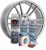 Kit complet reparatie si vopsire jante culoare Argintiu Metalizat, V2, AVEX