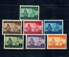 Albania, ocupatia germana1944 - Loviturile aeriene, intrajutorare, serie nestampilata cu sarniere