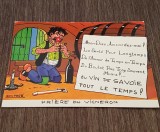 Carte Poștală Umoristică Vintage Franța &ndash; Vin de Savoie, Ilustrație Dufour, Necirculata, Printata