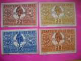 HOPCT BANCNOTA NOTGELD NR 141 - IMST - SET 4 BUC - 30,30, 30 SI 30 HELLER 1920 -AUSTRIA-UNC