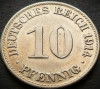 Moneda istorica 10 PFENNIG - GERMANIA, anul 1914 *cod 4970 - litera A excelenta, Europa