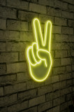 Decoratiune luminoasa LED, Victory Sign, Benzi flexibile de neon, DC 12 V, Galben, Neon Graph
