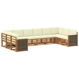 vidaXL Set canapea sectională cu pernă 7 pcs Natural și Crem 3384886
