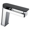 Baterie Lavoar Jungborn IOTA Crom/Negru Mat, Monocomanda, Cartus Ceramic, Alama, Ventil Push-Open