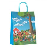 Sacosa Cadou Kraft, Model Ferma, Multicolor, 26x12x35cm, Oem