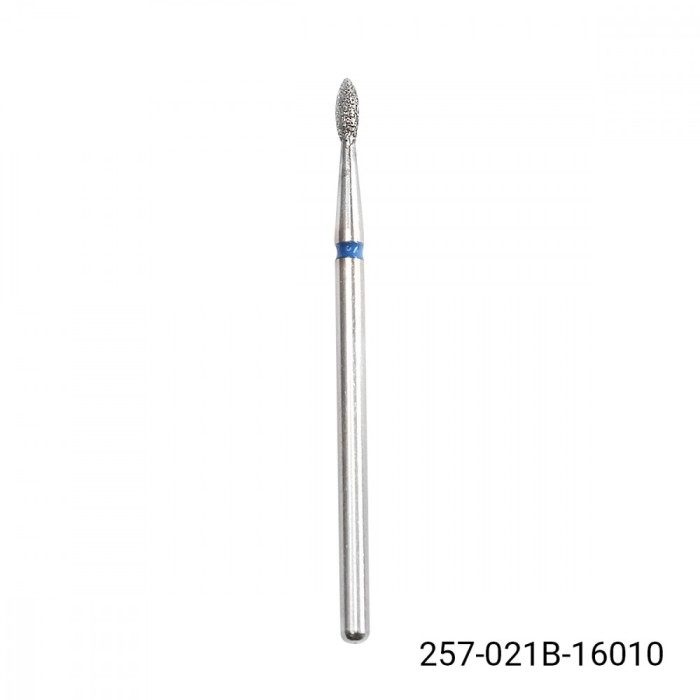 Bit de diamant pentru cuticule, flacără, br&acirc;u albastru 257-021B