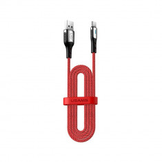Cablu de incarcare rapida USAMS pentru Huawei/Oppo/Xiaomi USB-C, 5 Amperi, 1.2 metri, Rosu foto