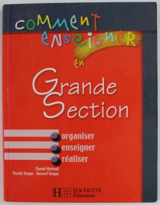 COMMENT ENSEIGNER EN GRANDE SECTION par CHANTAL METTOUDI ..BERNARD TEMPEZ , ORGANISER , ENSEIGNER , REALISER , 2003 foto