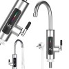 Robinet Electric cu Incalzire Instantanee a Apei, 3kW, Ecran LCD, Reglare Temperatura 30-60&deg;C, Baterie Bucatarie, Aluminiu, Protectie IPX4, Oem