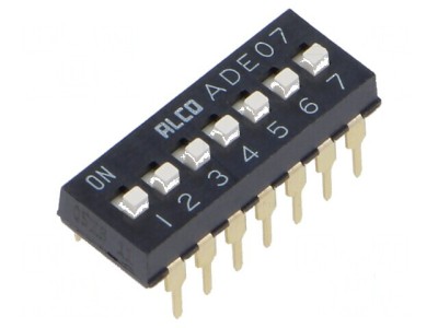 Comutator DIP-SWITCH 7 Secțiuni OFF-ON 0,1A/24VDC THT foto