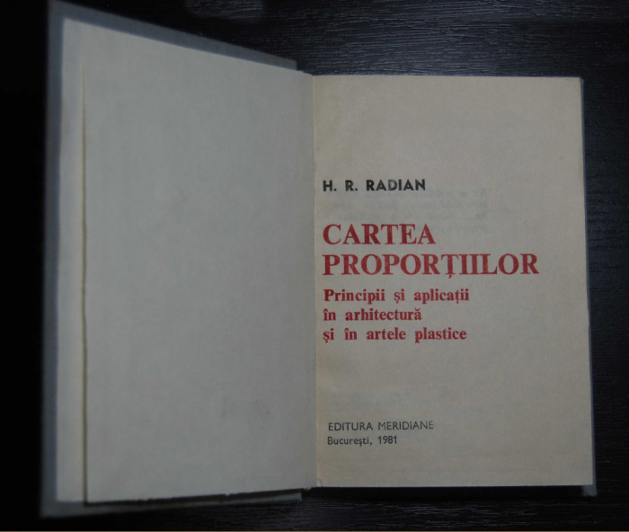 Cartea proporțiilor. Principii și aplicații &icirc;n arhitectură și &icirc;n artele plastice