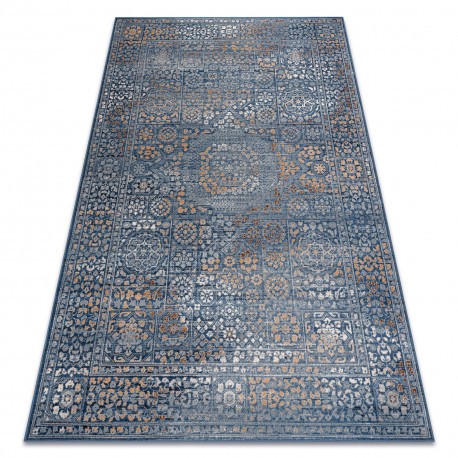 Covor L&acirc;nă NAIN Ornament, vintage 7708/51611 albastru / portocaliu, 240x340 cm