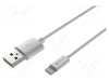 Cablu USB 2.0 NATEC Apple Lightning - USB A, 1m, alb, 12W, certificat MFI