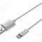 Cablu USB 2.0 NATEC Apple Lightning - USB A, 1m, alb, 12W, certificat MFI