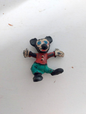 Jucarie veche romaneasca figurina Mickey Mouse, cauciuc, 4cm, anii 70-80 foto