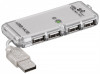 Hub 4 port USB 2.0 HI-SPEED 480MB/s gri cablu 6cm 68879 Goobay