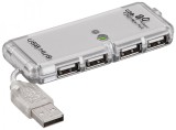 Hub 4 port USB 2.0 HI-SPEED 480MB/s gri cablu 6cm 68879 Goobay