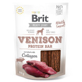 Brit Jerky Venison Protein Bar, recompense c&acirc;ini, Batoane proteice V&acirc;nat, 80g