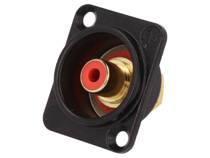 Conector RCA mamă aurit, lipire