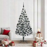 vidaXL Brad de Crăciun artificial Alb 210 cm PVC și Oțel și Plastic 3396972