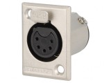 Soclu XLR Mamă 5 Pin Drept Cu Buton Lipire
