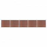 Cumpara ieftin Set panouri gard, 872x146 cm, maro, WPC